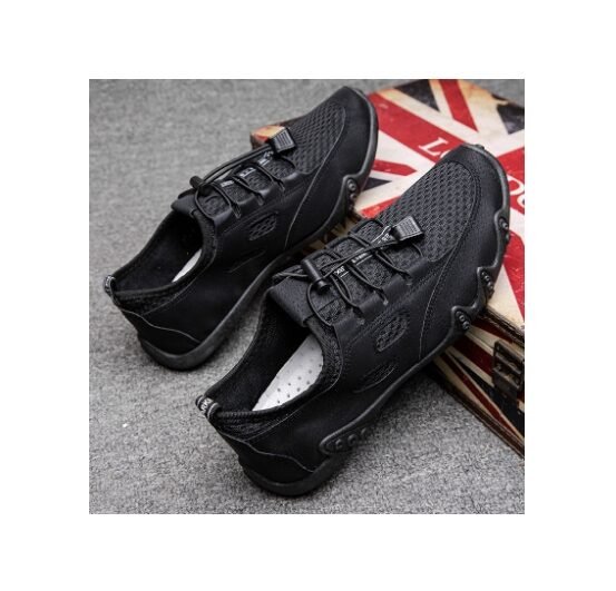 New spring and summer driving shoes net face bean shoes breathable trend men's lace-up casual shoes