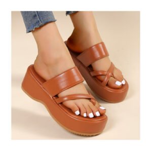 New summer large size women's shoes thick sole flip-flops with wide casual slippers women