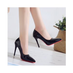 New Women's High Heels Spring and Autumn European and American Style Pointed Shallow Mouth Lacquer Leather Fashion High Heels