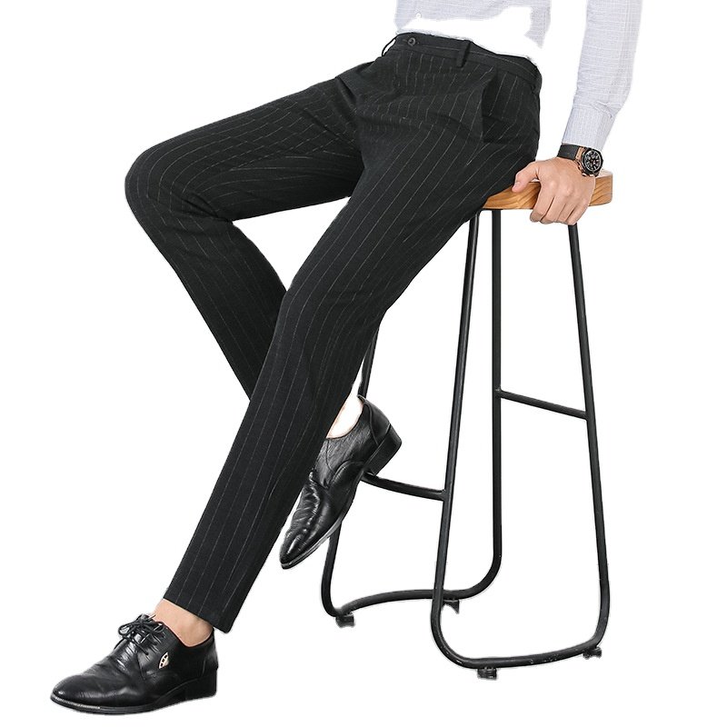 OEM custom pant suit Slim Fit office casual formal strip dress new design men trousers