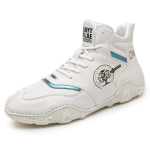 OEM New Arrival High-top Anti Slip Hand Made Microfiber Leather Casual Sneakers For Men