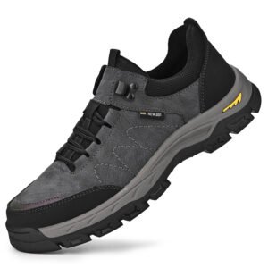 OEM Service Cow Genuine Leather Waterproof Anti Slip Hiking Work Shoes For Men