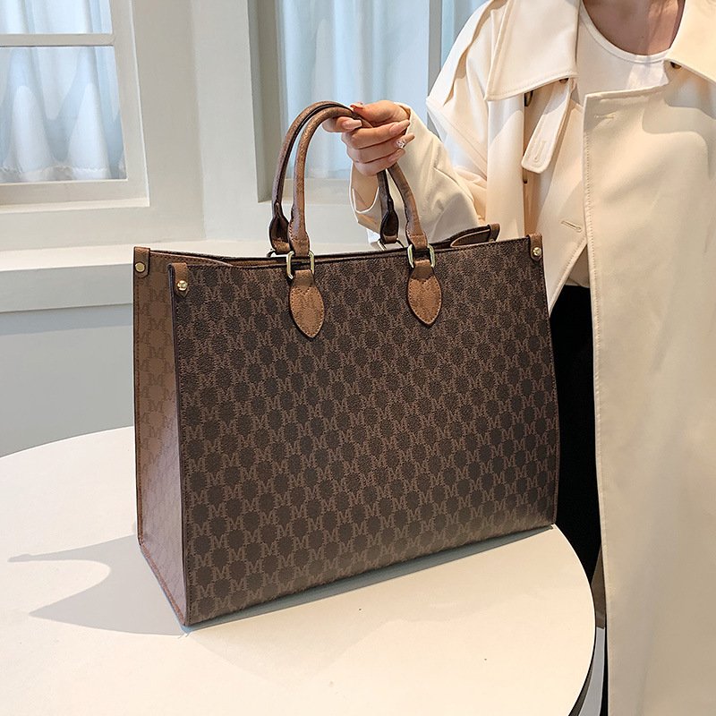 Oversize large capacity tote bag briefcase bag for office lady laptop shoulder bags PU leather purse for women