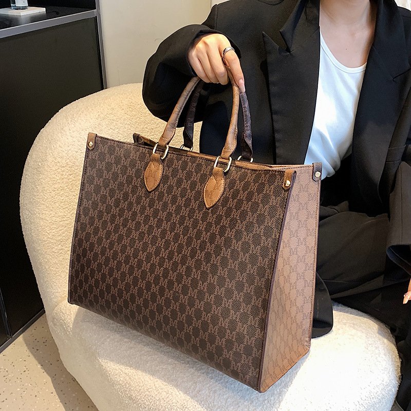 Oversize large capacity tote bag briefcase bag for office lady laptop shoulder bags PU leather purse for women
