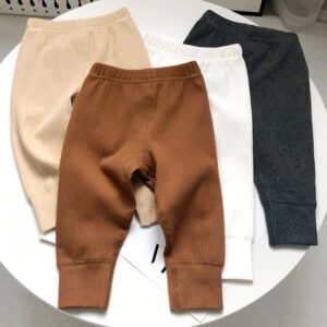 Q20825 Autumn Winter solid color newborn jogger sports little boy trousers baby ribbed leggings pants
