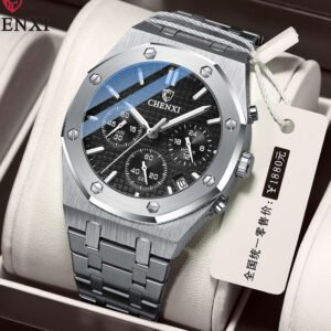 Reloj Hombre 2024 New Sport Chronograph Men Watch Stainless Steel Dates Waterproof Watches men Luminous Quartz Watches For Men