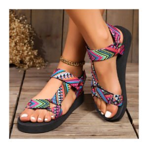 Sandals 2024 summer new trend large size platform women matching color beach shoes