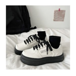 Small white shoes leather top students all wear casual sports shoes student board shoes tide