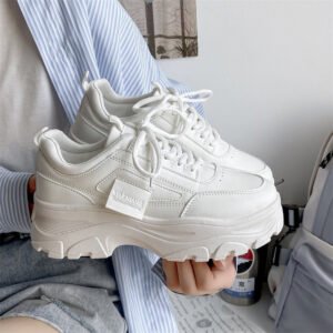 Small White Shoes Women's Low-top Casual Leather Thick Soled Sports Shoes