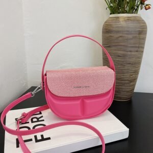 Solid Color women's Handbag 2024 New Texture saddle bag For Women