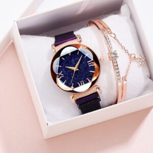 Starry Sky watch with box Luxury Rose Gold Women Watches Ladies Magnet Watch bracelet with box set Female Wristwatch For Gift
