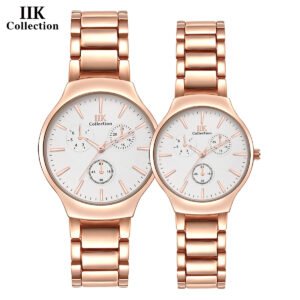 Steel couple Watch Calendar waterproof Good Quality Quartz Couples Wrist Watch for Men and Women ladies Watches Date Week reloj