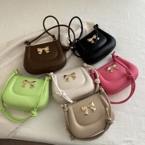 Stock Fashion Women's Handbags New Popular Bow metal Designer square chain candy Shoulder bag for Women