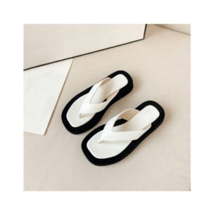 Summer new net red flat platform muffin hipster flip-flops beach toe outside wearing sandals