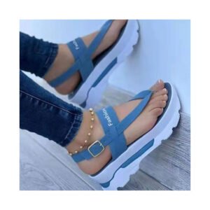 Summer new women's large wedge toe clasp sandals