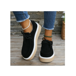 Thick sole sports shoes women spring and autumn new round head mid-heel strap women
