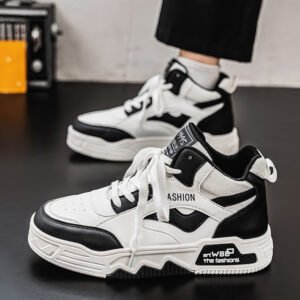 Thick Soles High Top Shoes For Men 2024 Autumn And Winter New Breathable Board Shoes To Increase Men's Shoes