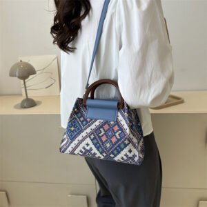 Trendy New 2023 Ladies Small Bag Fashion Plaid Diagonal Bag Canvas Shoulder Bag Simple Handbag