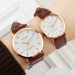 Valentine Gift Fashion Couple Watch for wedding gifts Leather strap Quartz Lover Watches for Men and Women Wristwatches