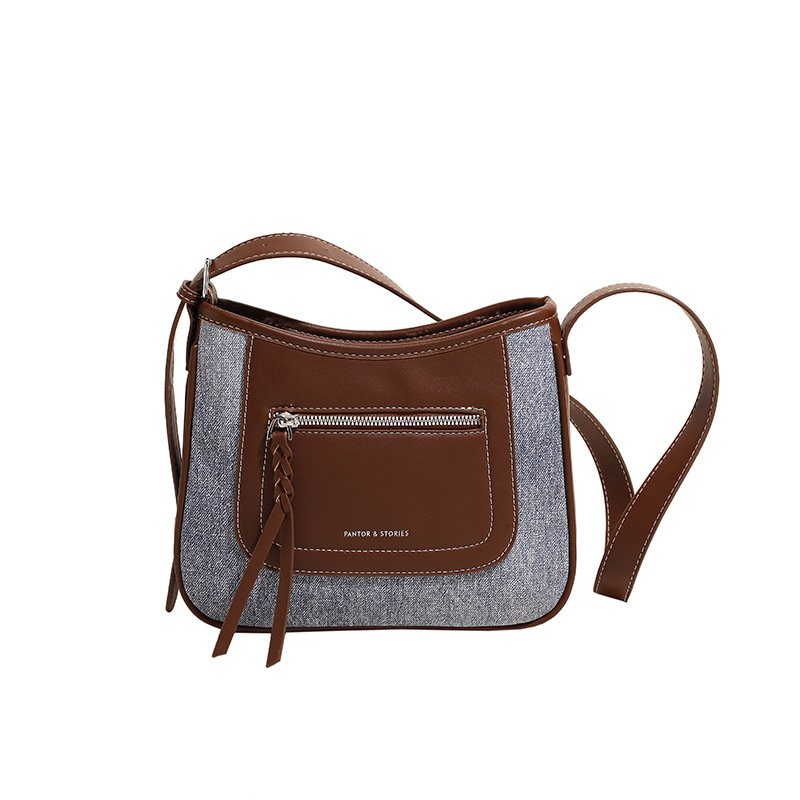 Vintage Denim Stitching Square bag For Women 2024 New Cross-border Autumn Senior Texture Shoulder Crossbody Women's Bag