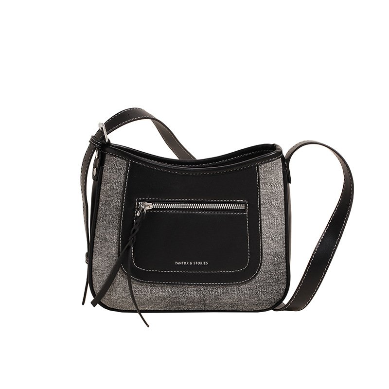 Vintage Denim Stitching Square bag For Women 2024 New Cross-border Autumn Senior Texture Shoulder Crossbody Women's Bag