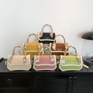 Wholesale PU Leather Luxury Handbags Splice Color Underarm Cross Bag Female Luxury Shoulder Bags