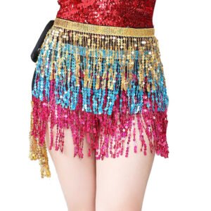 Women Belly Dance Hip Scarf Tassel Sequins Belt Girls Belly Dance Belt Dance Accessories
