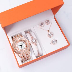 Women Watches Diamond roman number Jewelry set Bracelet watch Gift Quartz watches for girls Diamond Band Best gift set
