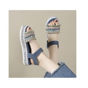 Women's sandals 2024 summer new open-toed one-line buckle beach flat sandals