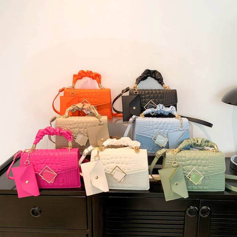 Women's spring and summer 2024 new shoulder cross-body small square bag alligator fashion bags for women