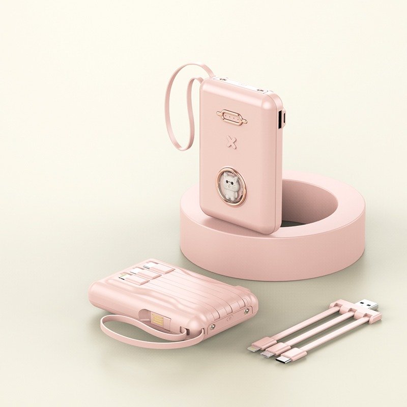 Cute Cartoon Bear Series Portable Removable Cable Power Bank 10000mAh