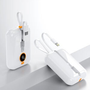 Cute Cartoon Series Built-in Cable Power Bank 10000mAh 21700 Battery PD 20W Quick Charge 66W Powerbank