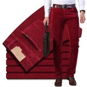 Autumn Winter Mens Thick Warm Corduroy Pants Fleece Trousers Male Casual Business Style Long Straight Men Pants