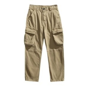 Big pocket cargo pants men's loose straight leggings pants classic micro-elastic casual long pants