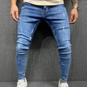 Fashion Streetwear Slim Fit Non-Ripped Mens Jeans Denim Skinny Jeans Stretch Jeans For Men