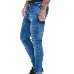 Men Casual Biker Denim Jeans Stretch Pants Solid Regular Fit Jeans Male Street Pant Vintage Youth Jeans Large Size
