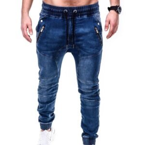 Men Jogger Pants Fitness Bodybuilding Gym Long Pants Side Zippered Casual Fashion Men Drawstring Sweatpants Trousers