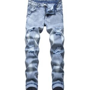 Wholesale Men Jeans Hip Hop Cool Streetwear Patch Hole Ripped Skinny Jeans for trousers men casual jeans