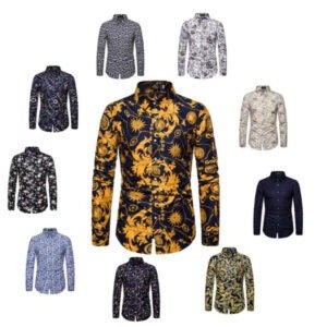 Wholesale Men Shirts Casual Turn Down Collar Long Sleeve Shirts Slim Plus Size M-5XL Male Shirts Clothing