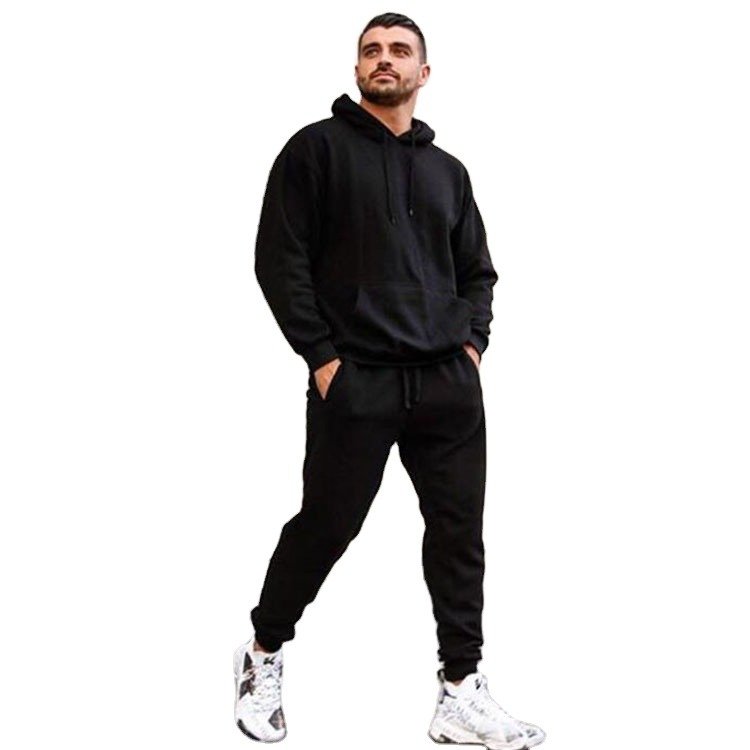Wholesale Men Tracksuit Plain Jogging Suit Solid Color 2 Piece Custom Men Tracksuit Sweatshirts Men's Hoodies Suit